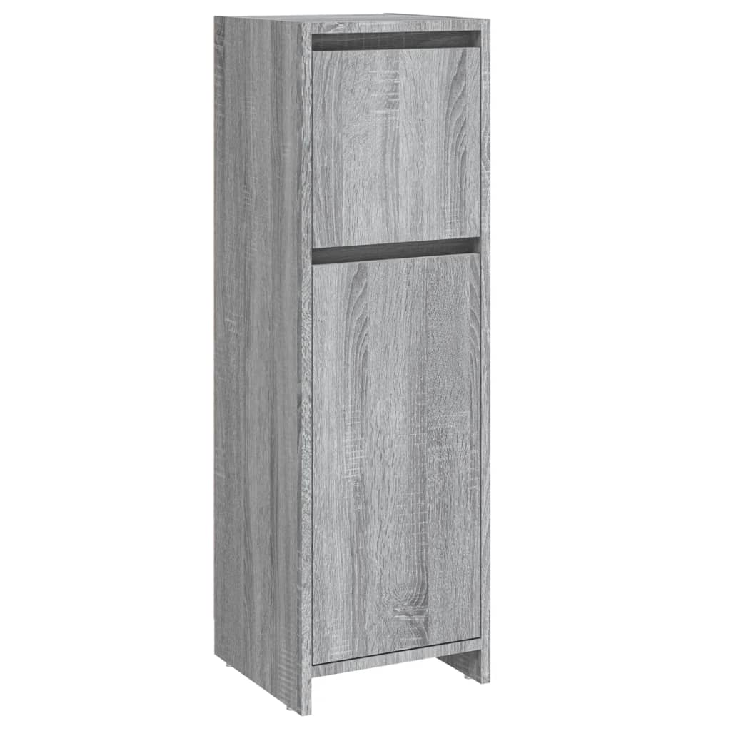 Sonoma Grey Bathroom Cabinet - Engineered Wood, 30x30x95 cm