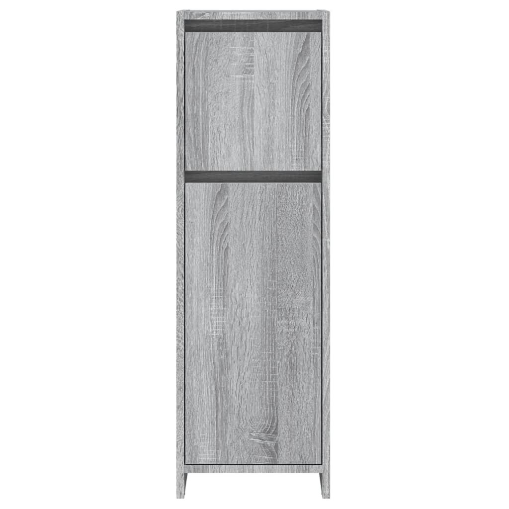 Sonoma Grey Bathroom Cabinet - Engineered Wood, 30x30x95 cm