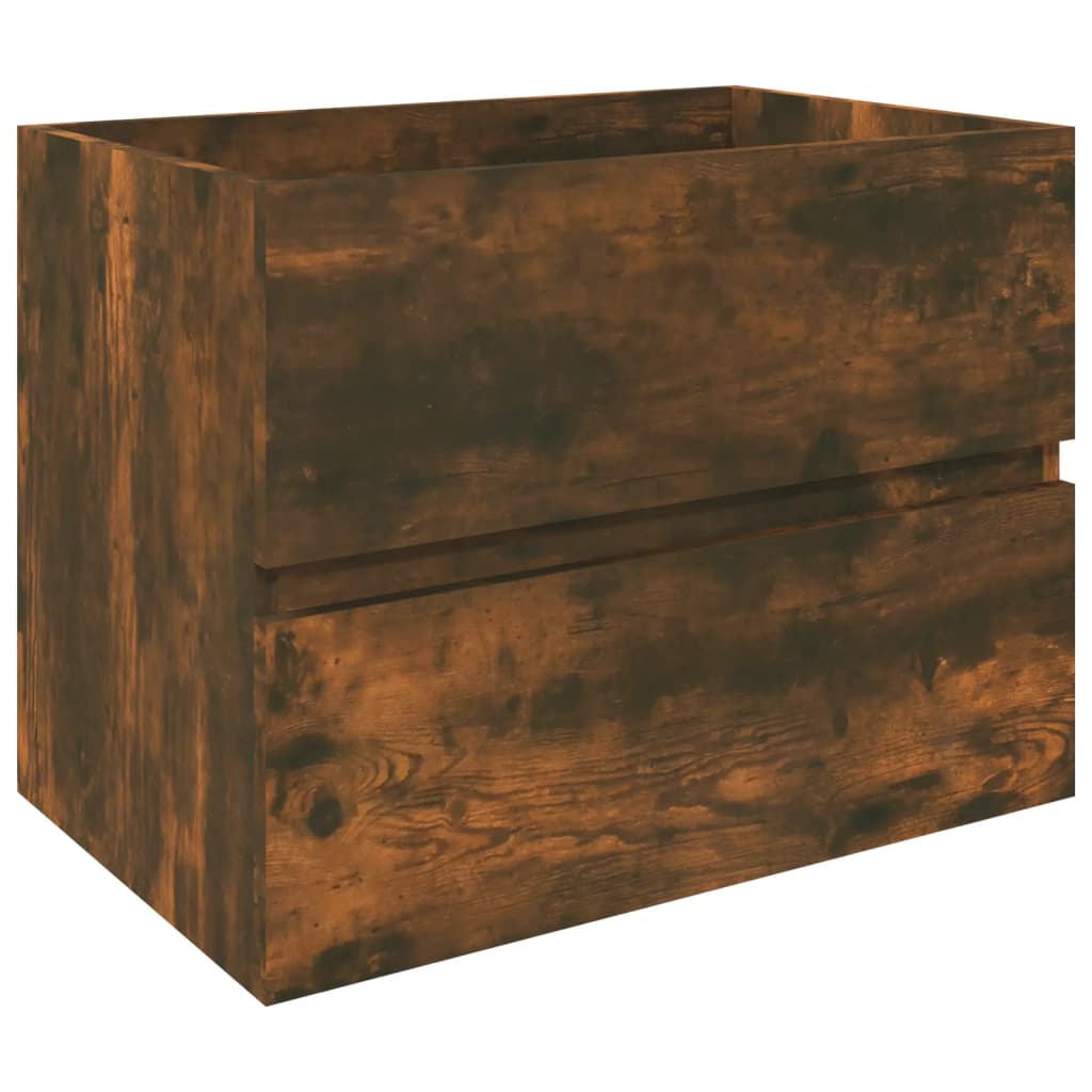 Smoked Oak Sink Cabinet, 60x38.5x45cm - Engineered Wood