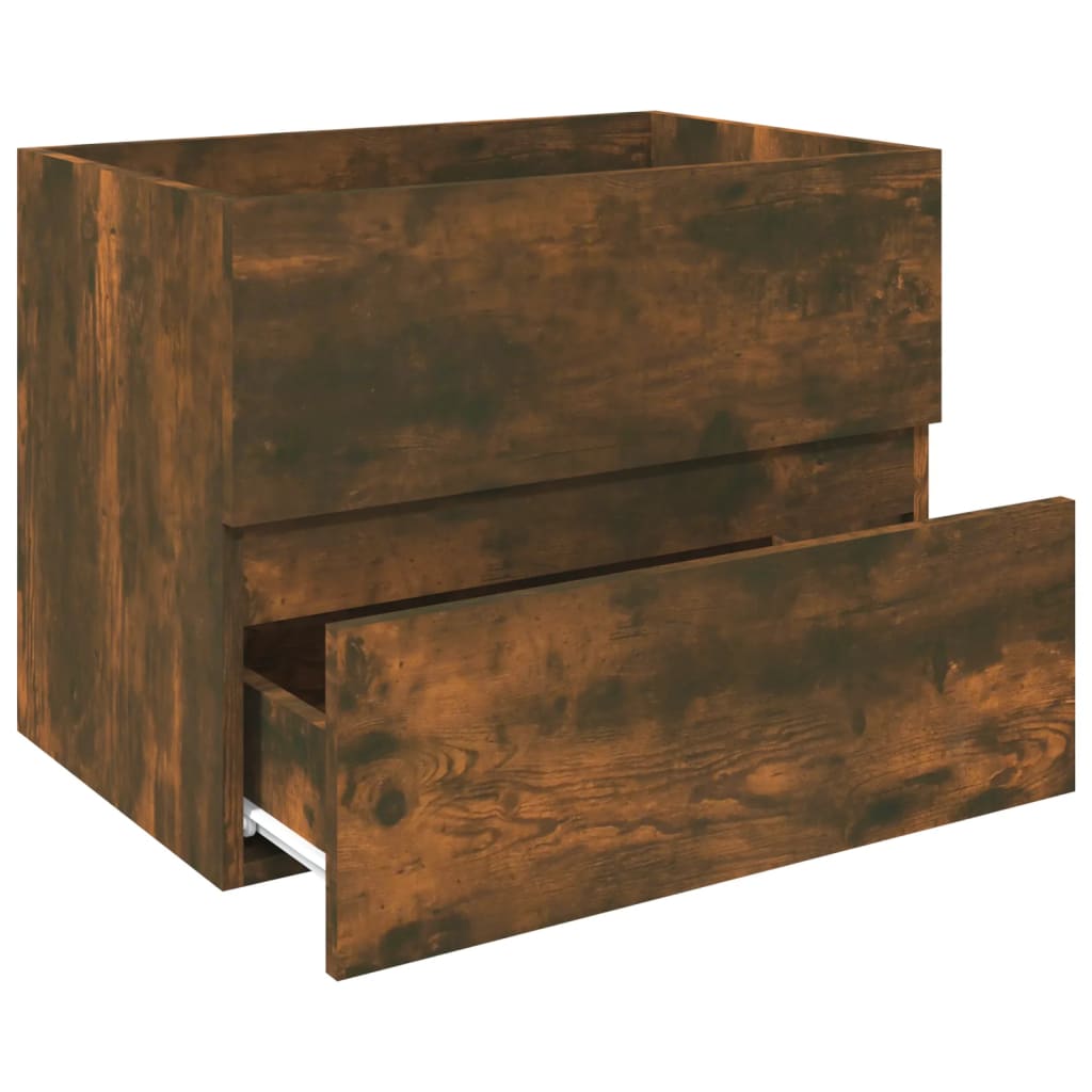 Smoked Oak Sink Cabinet, 60x38.5x45cm - Engineered Wood