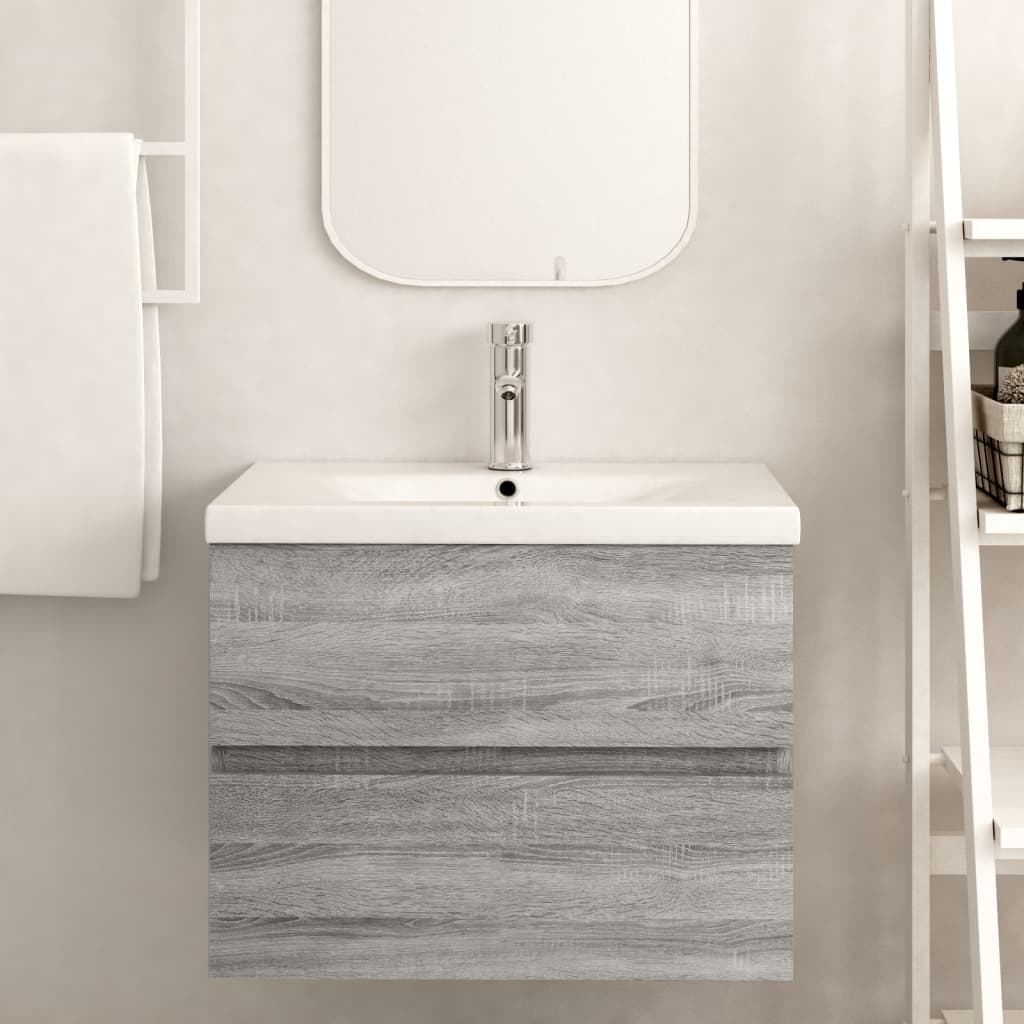 Grey Sonoma Engineered Wood Sink Cabinet - 60x38.5x45 cm