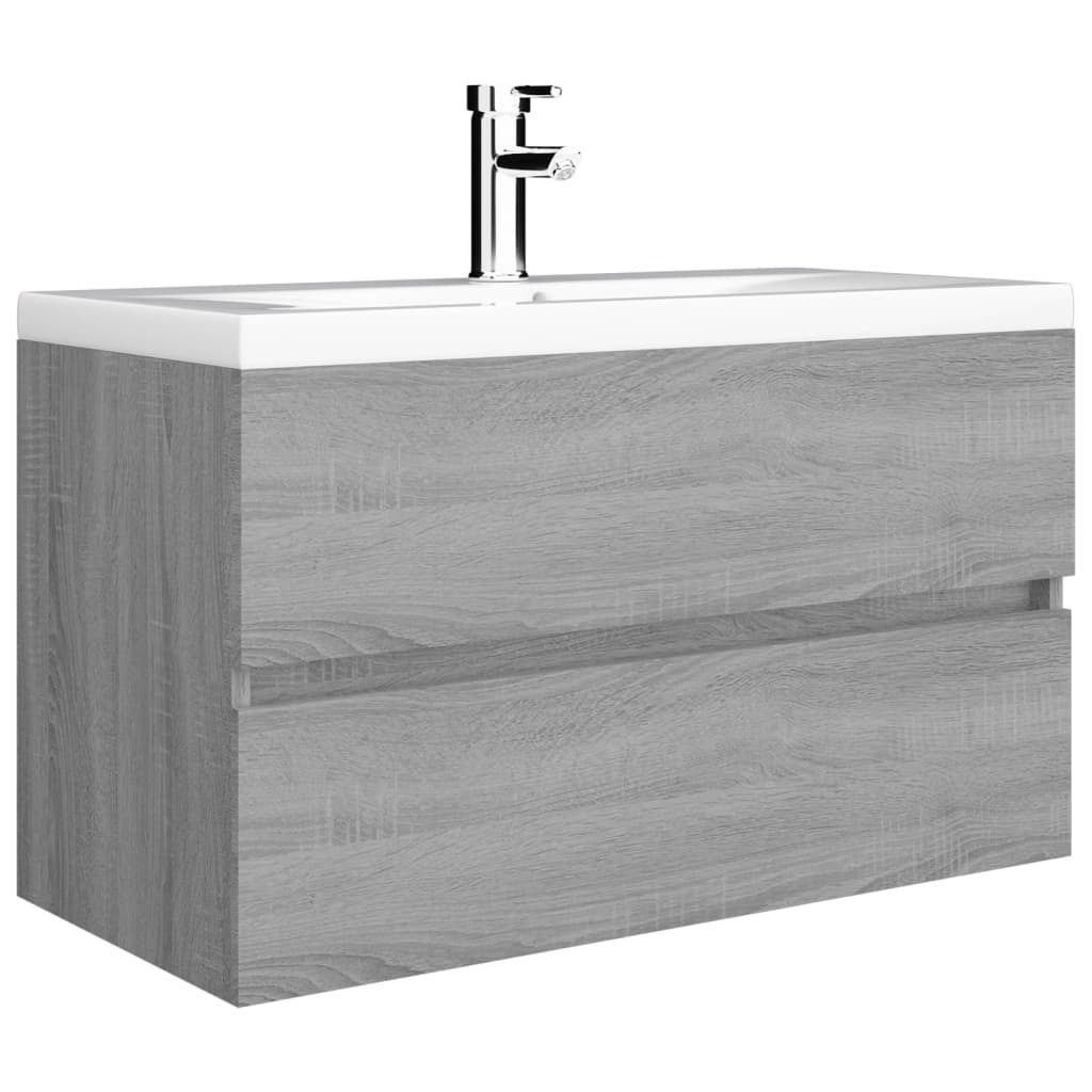Grey Sonoma Engineered Wood Sink Cabinet, 80x38.5x45 cm