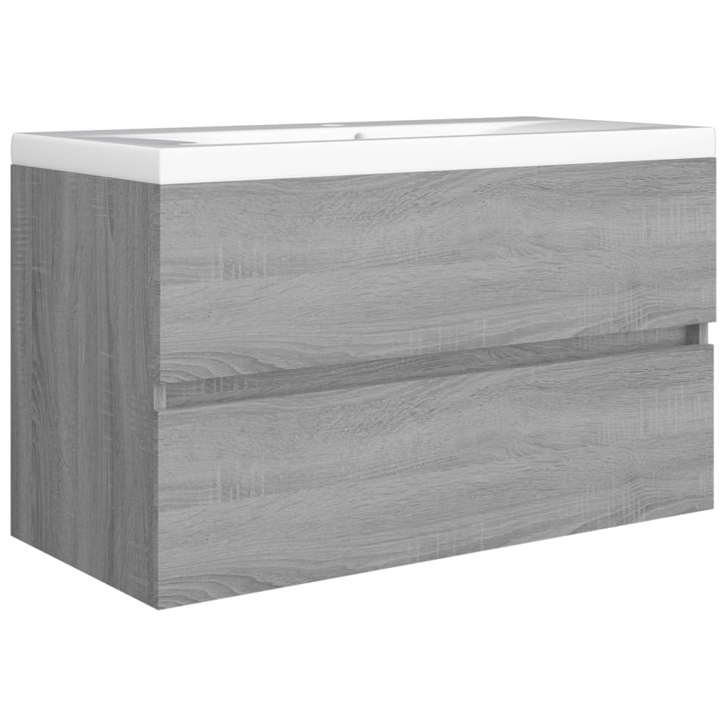 Grey Sonoma Engineered Wood Sink Cabinet, 80x38.5x45 cm