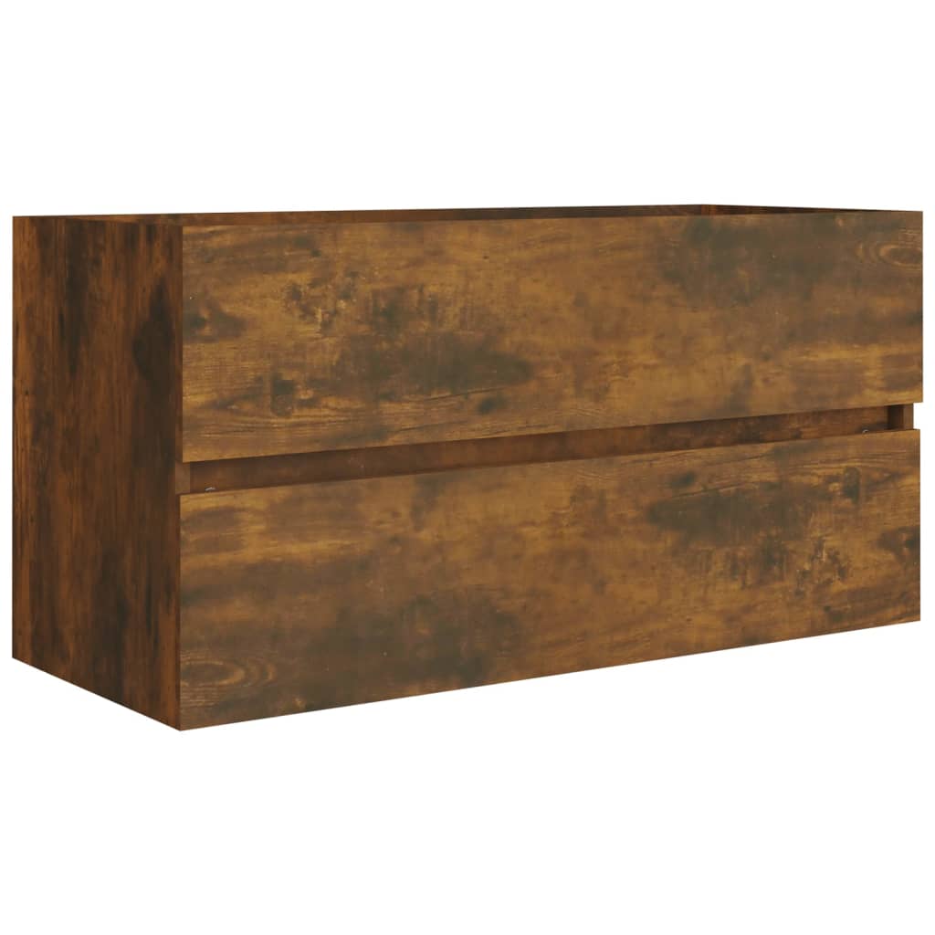 Smoked Oak Sink Cabinet 90x38.5x45 cm - Engineered Wood