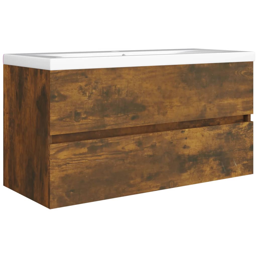 Smoked Oak Sink Cabinet 90x38.5x45 cm - Engineered Wood