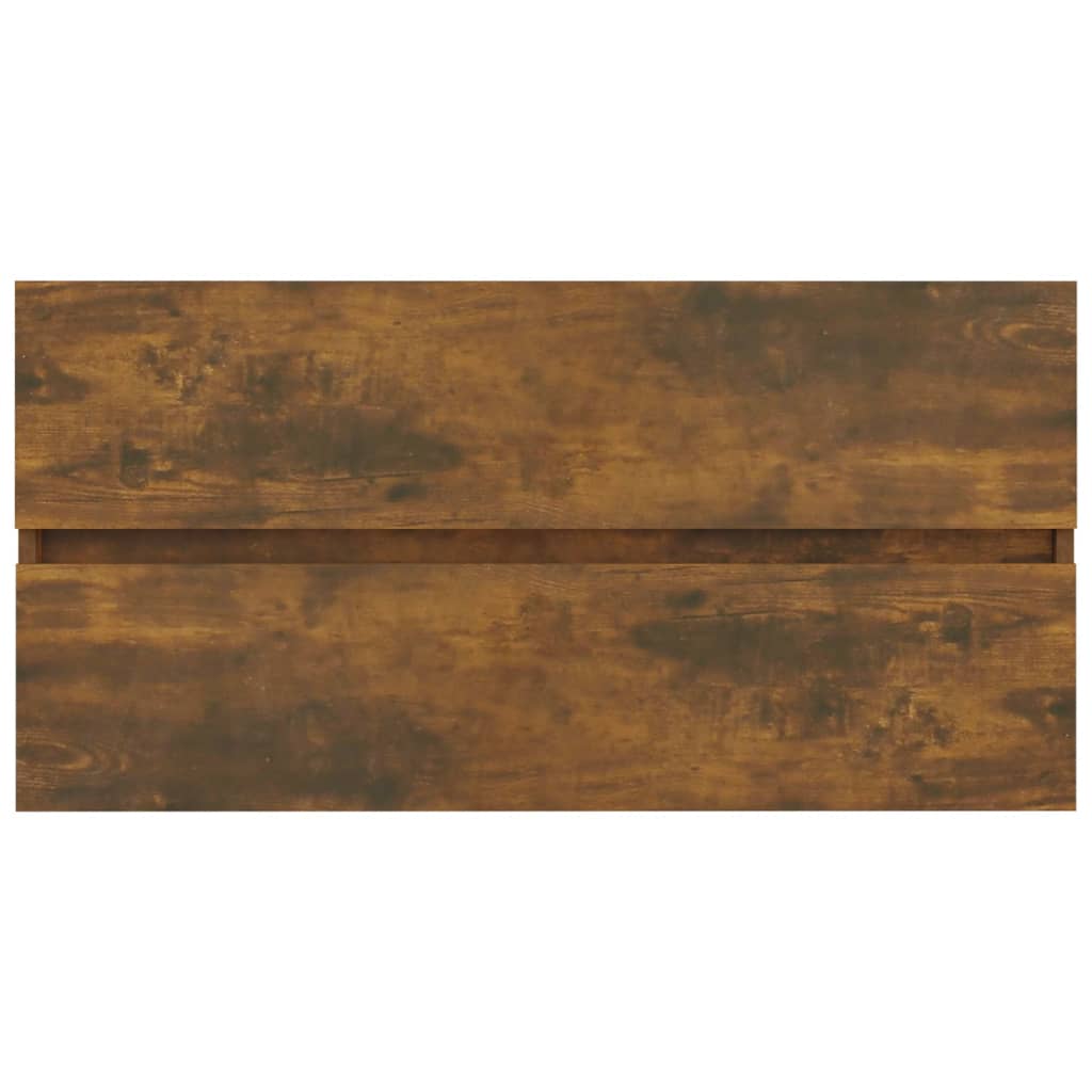 Smoked Oak Sink Cabinet 90x38.5x45 cm - Engineered Wood