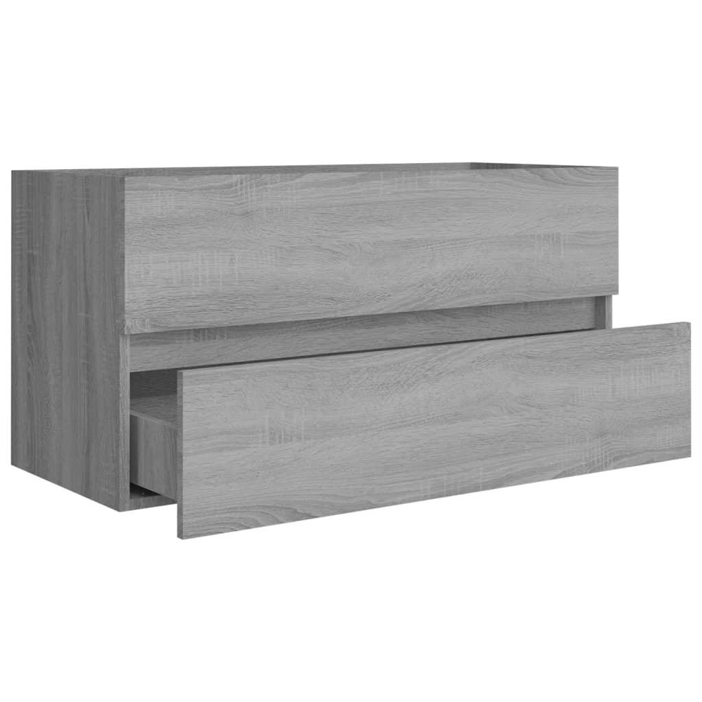 Grey Sonoma Engineered Wood Sink Cabinet 90x38.5x45 cm