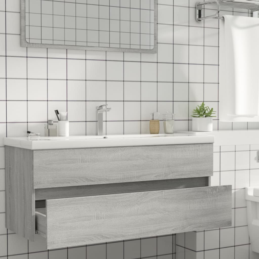 Sonoma Grey Sink Cabinet 100x38.5x45 cm Engineered Wood