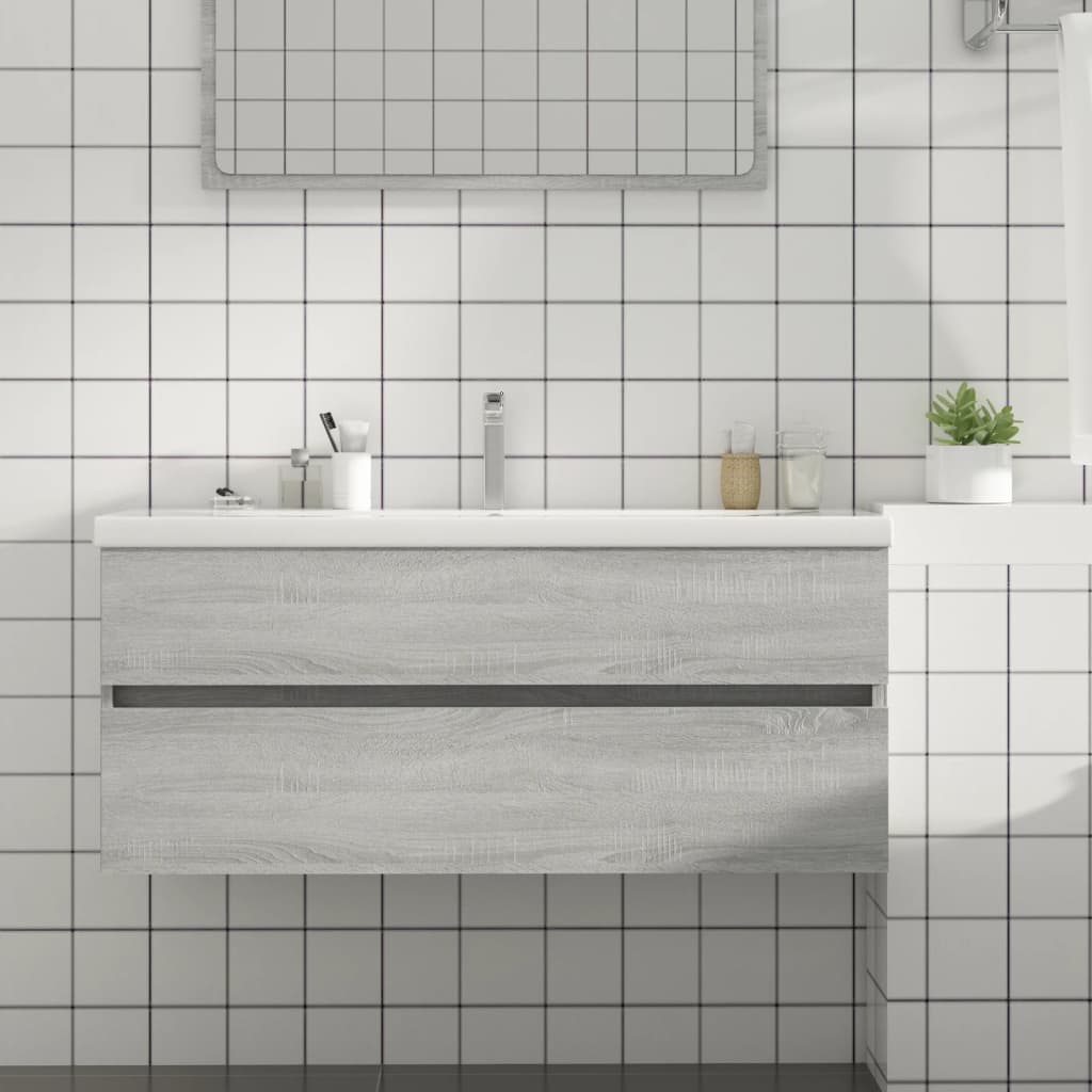 Sonoma Grey Sink Cabinet 100x38.5x45 cm Engineered Wood