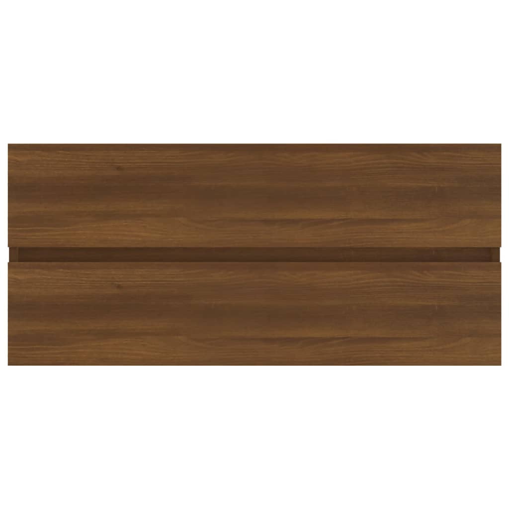 Brown Oak Engineered Wood Sink Cabinet 100x38.5x45 cm