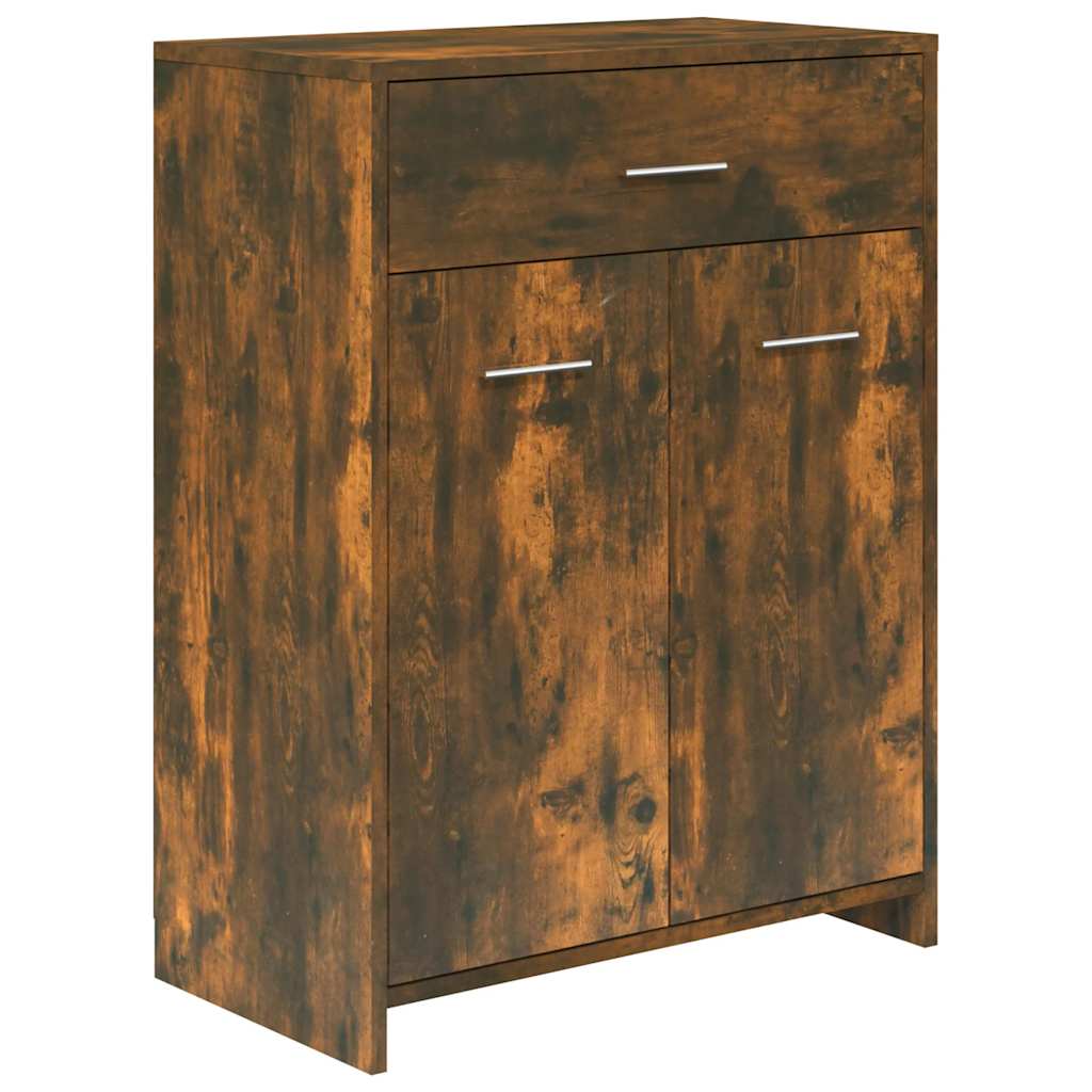 Smoked Oak Bathroom Cabinet, 60x33x80 cm Engineered Wood
