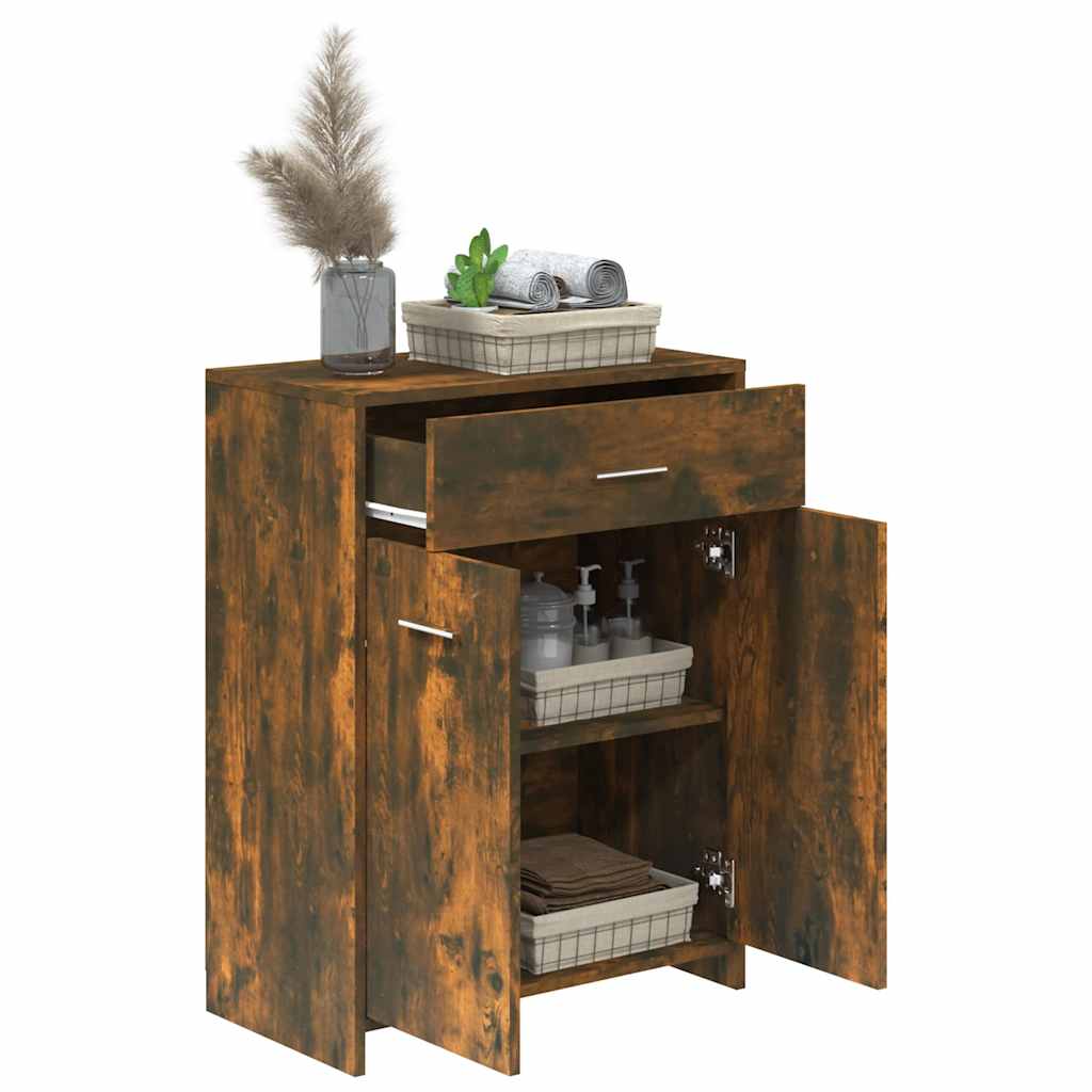 Smoked Oak Bathroom Cabinet, 60x33x80 cm Engineered Wood