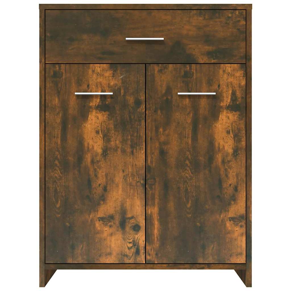 Smoked Oak Bathroom Cabinet, 60x33x80 cm Engineered Wood