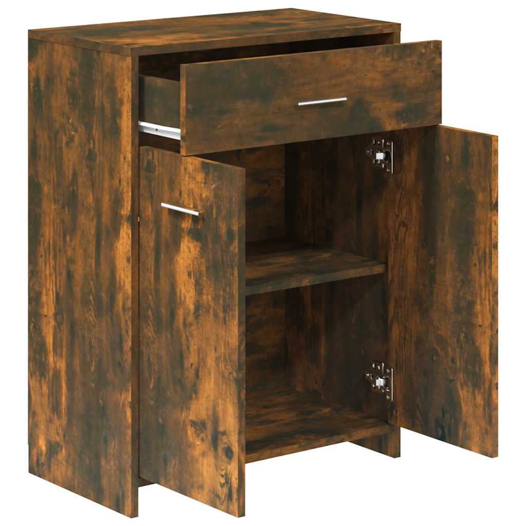 Smoked Oak Bathroom Cabinet, 60x33x80 cm Engineered Wood