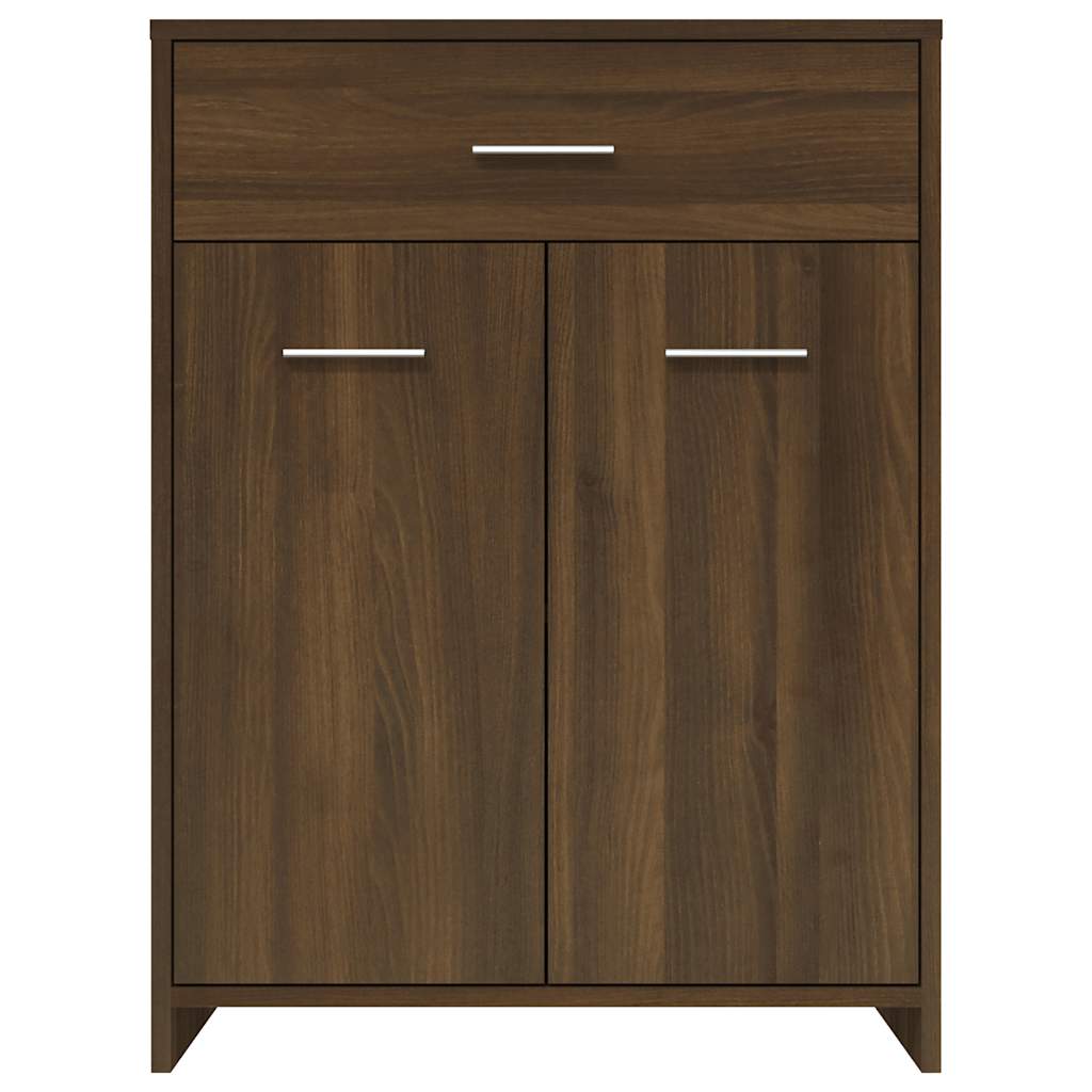 Brown Oak Bathroom Cabinet - Engineered Wood 60x33x80cm