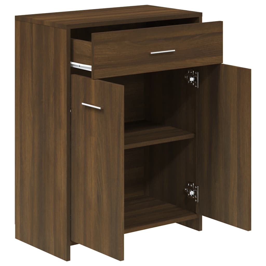 Brown Oak Bathroom Cabinet - Engineered Wood 60x33x80cm