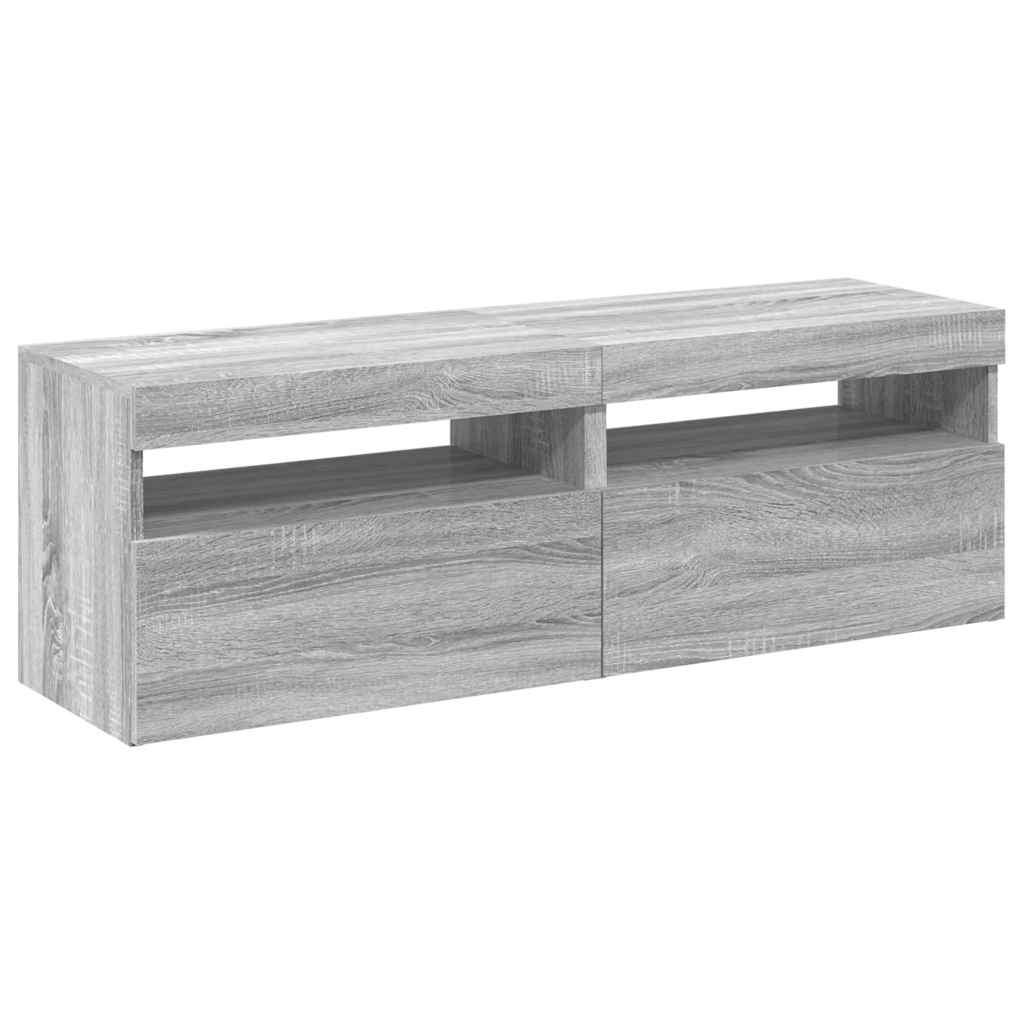 TV Cabinets 2 pcs with LED Lights Grey Sonoma 60x35x40 cm