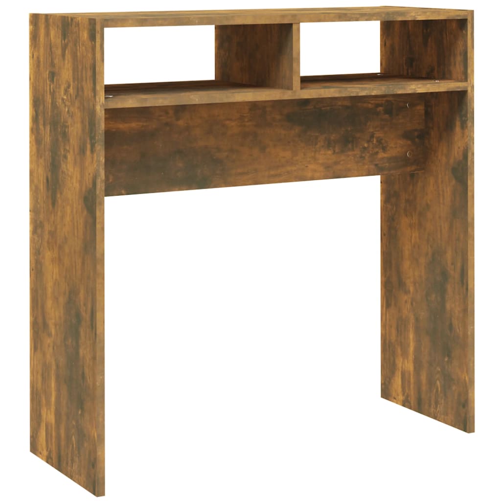 Smoked Oak Console Table - Engineered Wood, 78x30x80 cm