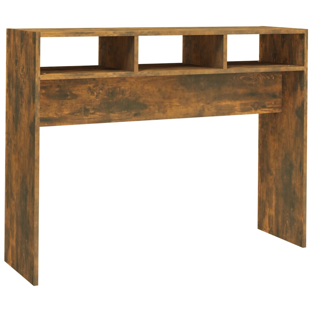 Smoked Oak Console Table - Engineered Wood, 105x30x80 cm