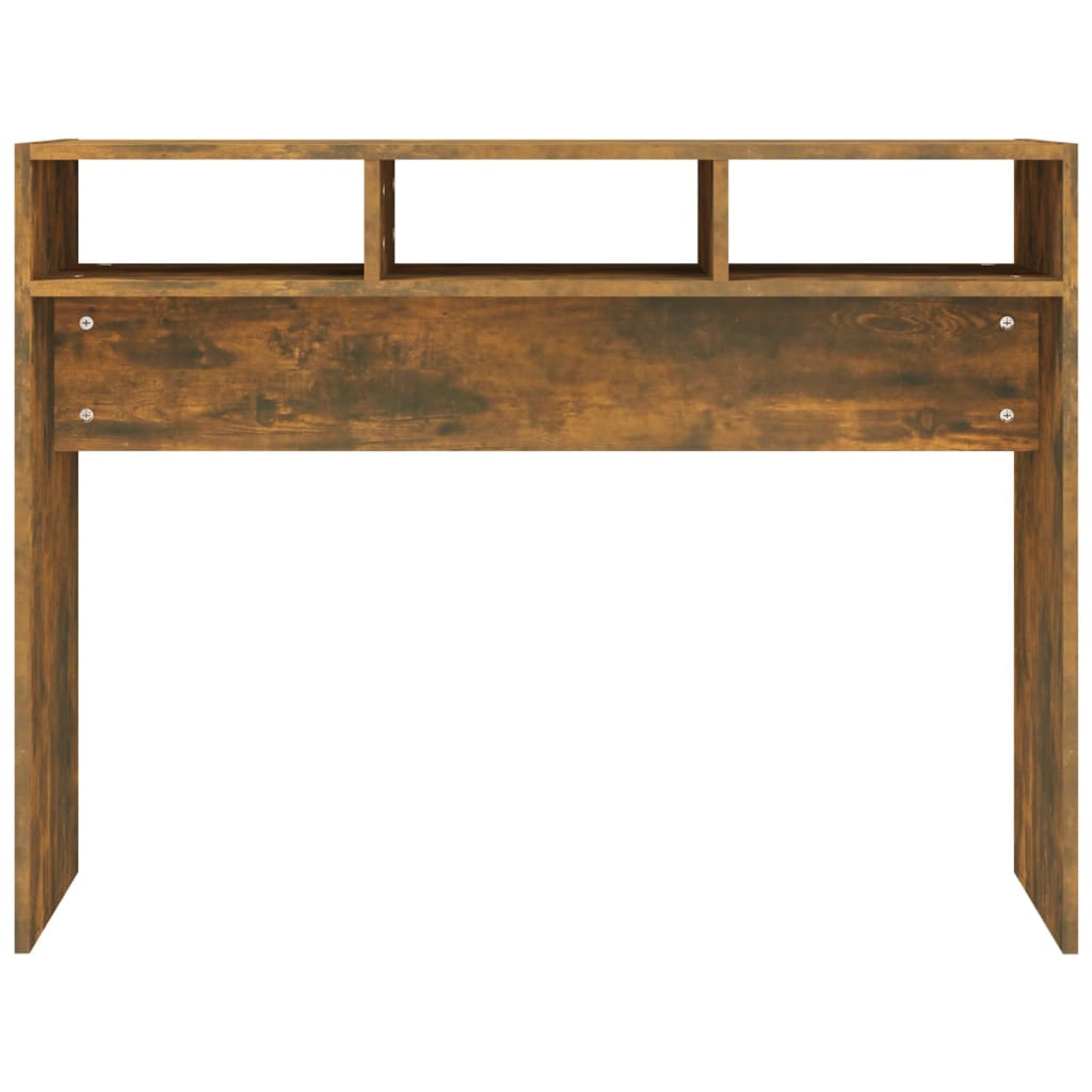 Smoked Oak Console Table - Engineered Wood, 105x30x80 cm