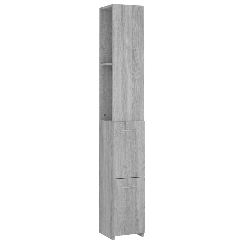 Grey Sonoma Tall Bathroom Cabinet - Engineered Wood, 25x26.5x170cm