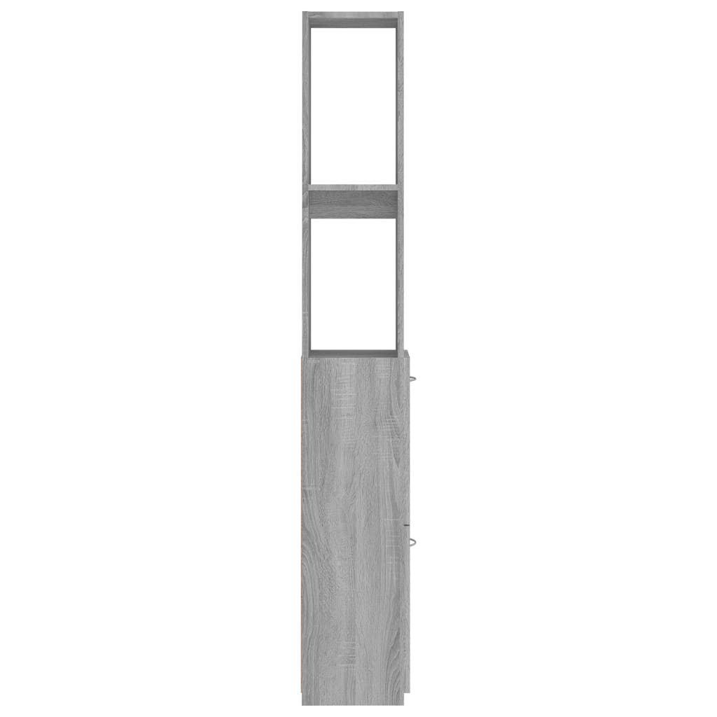 Grey Sonoma Tall Bathroom Cabinet - Engineered Wood, 25x26.5x170cm