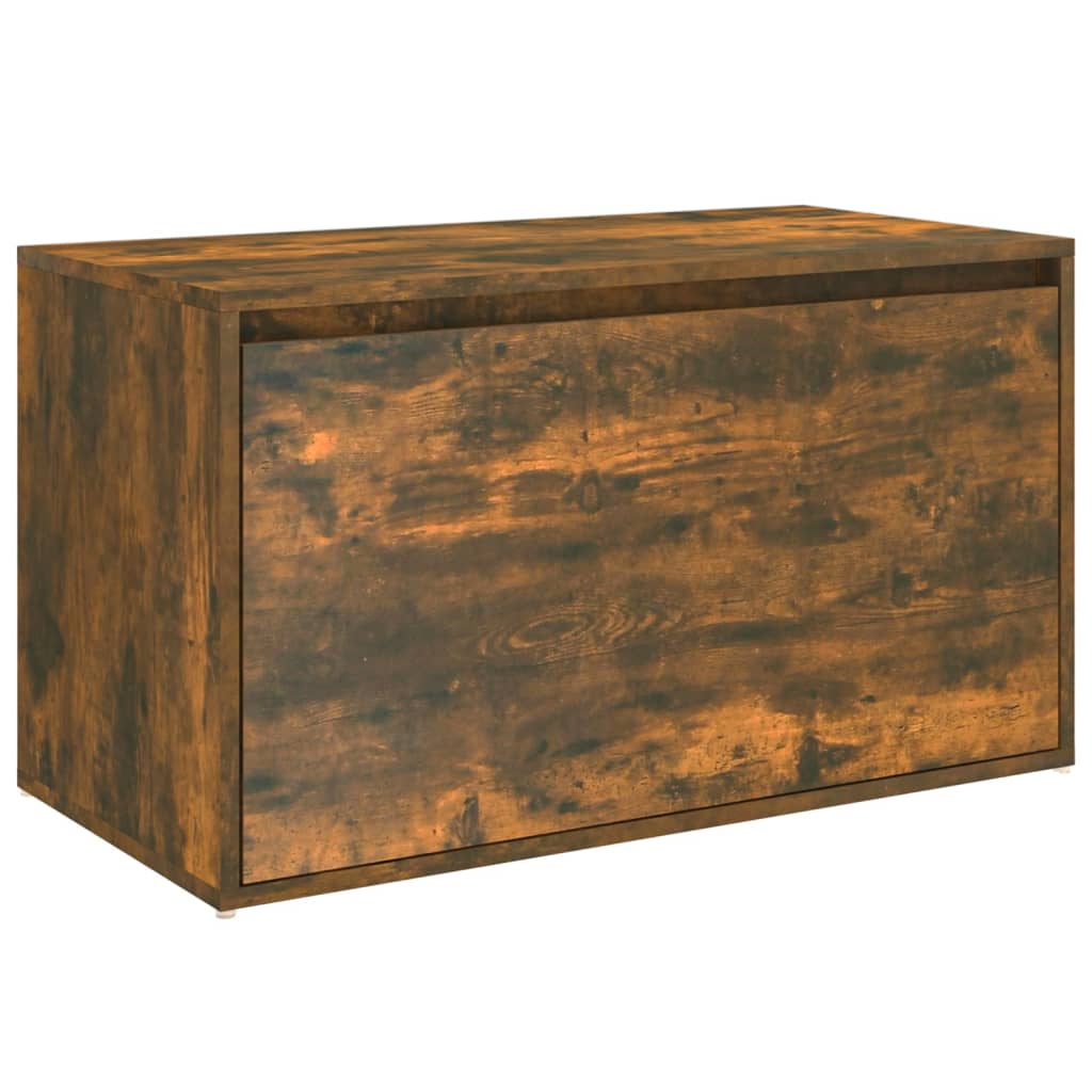 Smoked Oak Hall Bench 80x40x45 cm - Engineered Wood Elegance