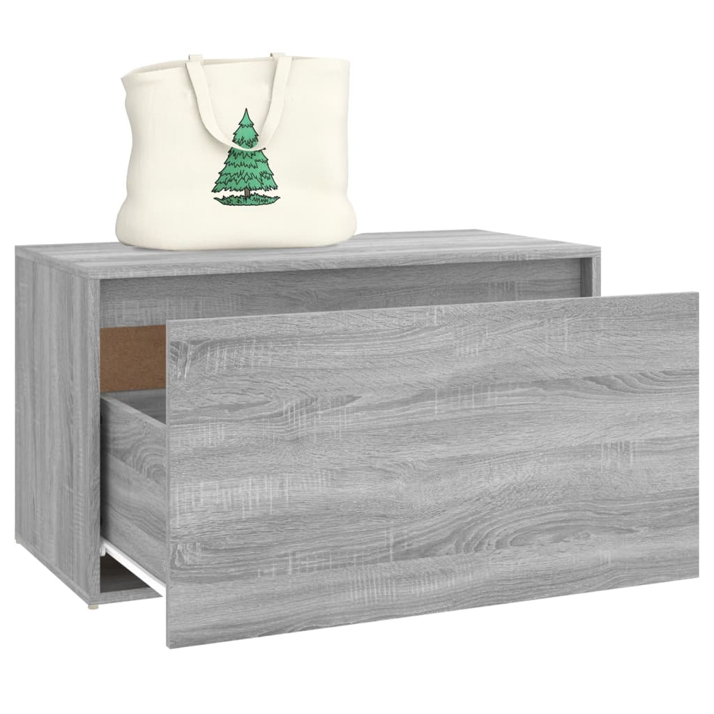Grey Sonoma Hall Bench: 80x40x45 cm Engineered Wood