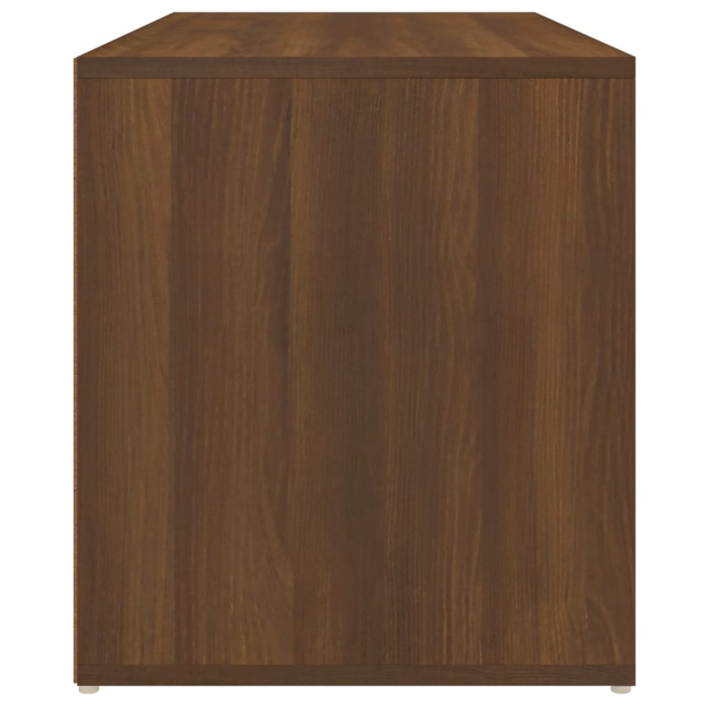 Brown Oak Hall Bench 80x40x45 cm | Engineered Wood Seating