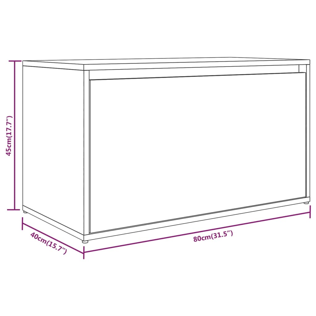 Brown Oak Hall Bench 80x40x45 cm | Engineered Wood Seating