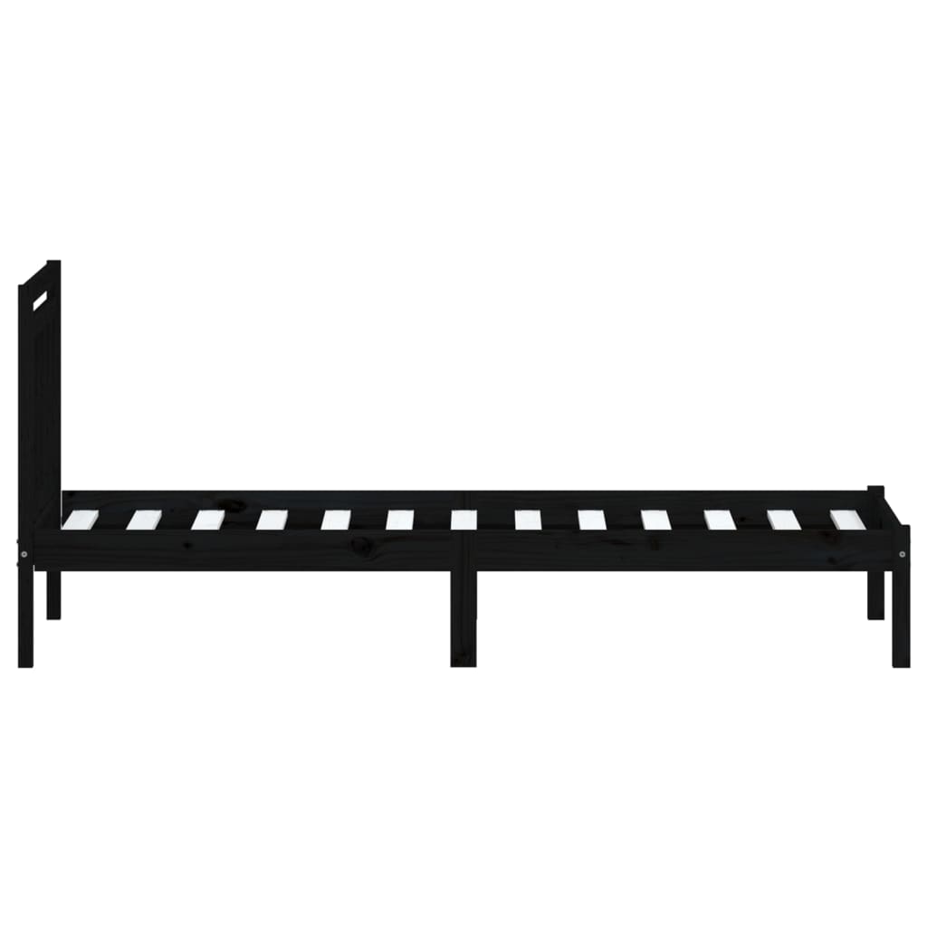Black Solid Wood Bed Frame 100x200 cm - vidaXL (No Mattress)