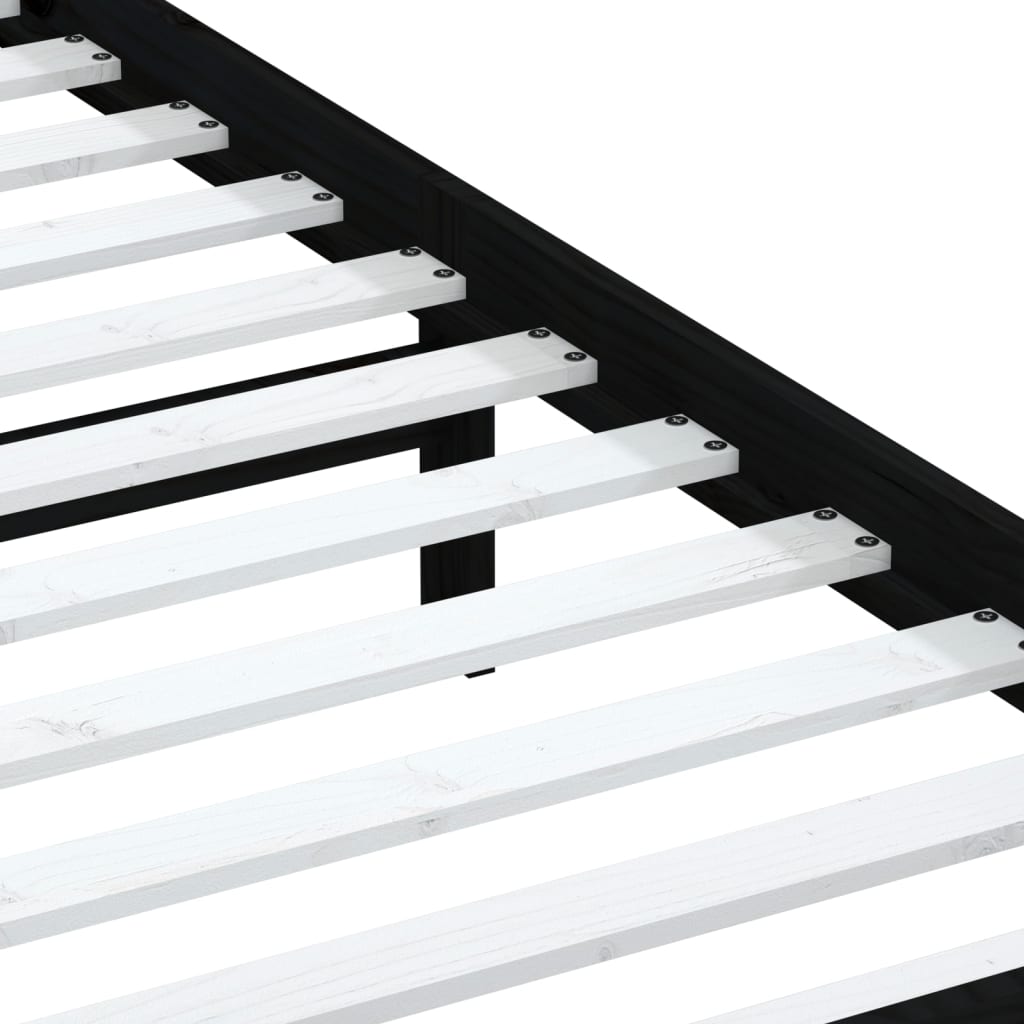 Black Solid Wood Bed Frame 100x200 cm - vidaXL (No Mattress)