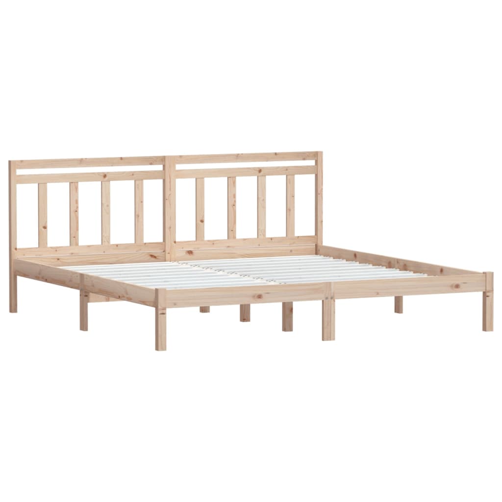 Solid Wood Bed Frame 200x200 cm - vidaXL, Natural Finish