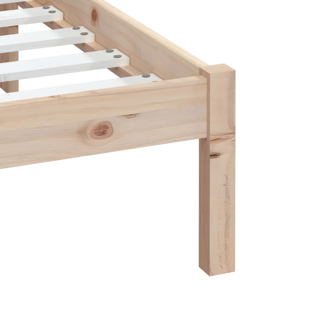 Solid Wood Bed Frame 200x200 cm - vidaXL, Natural Finish
