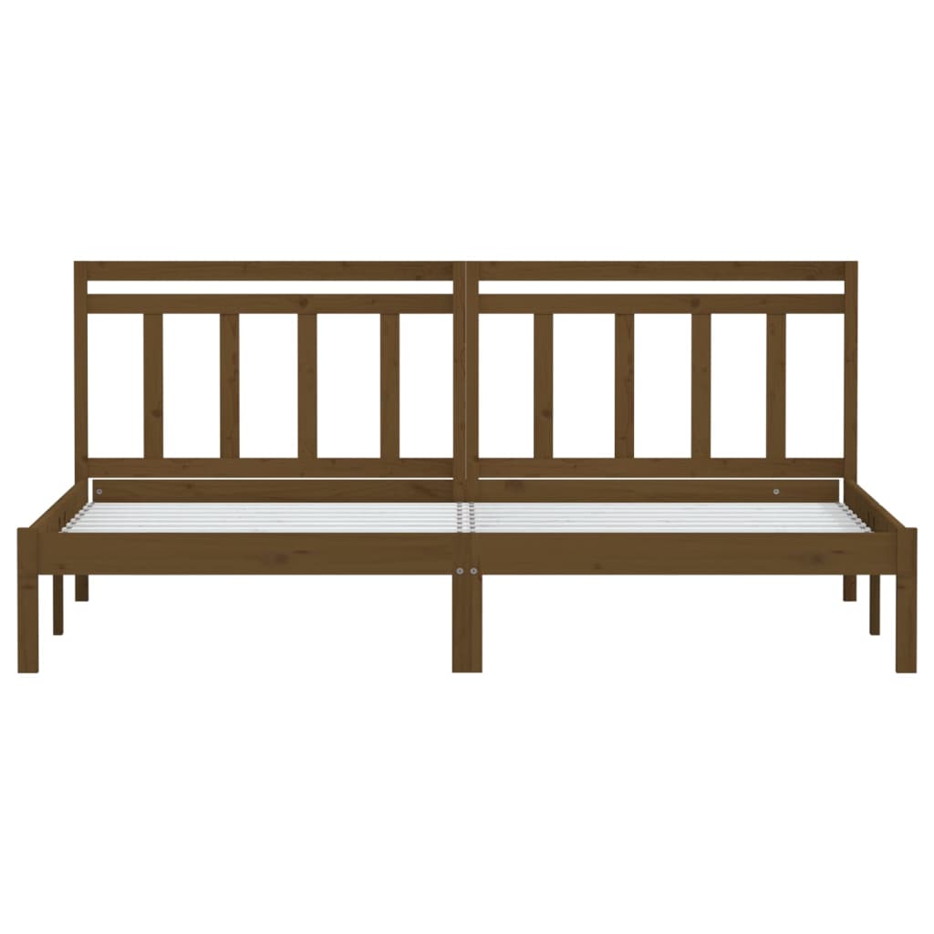 Solid Wood Honey Brown Bed Frame 200x200 cm | vidaXL 3100612