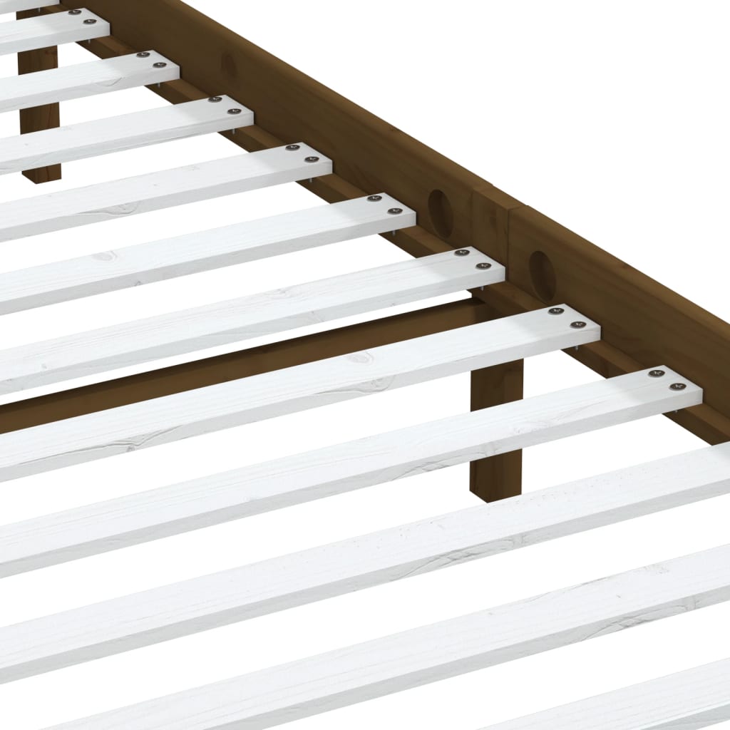 Solid Wood Honey Brown Bed Frame 200x200 cm | vidaXL 3100612