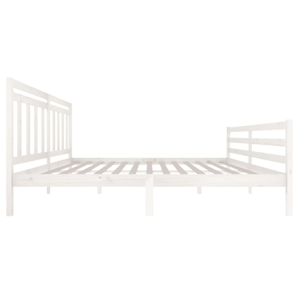White Solid Wood Bed Frame 200x200 cm - vidaXL (Mattress Not Included)