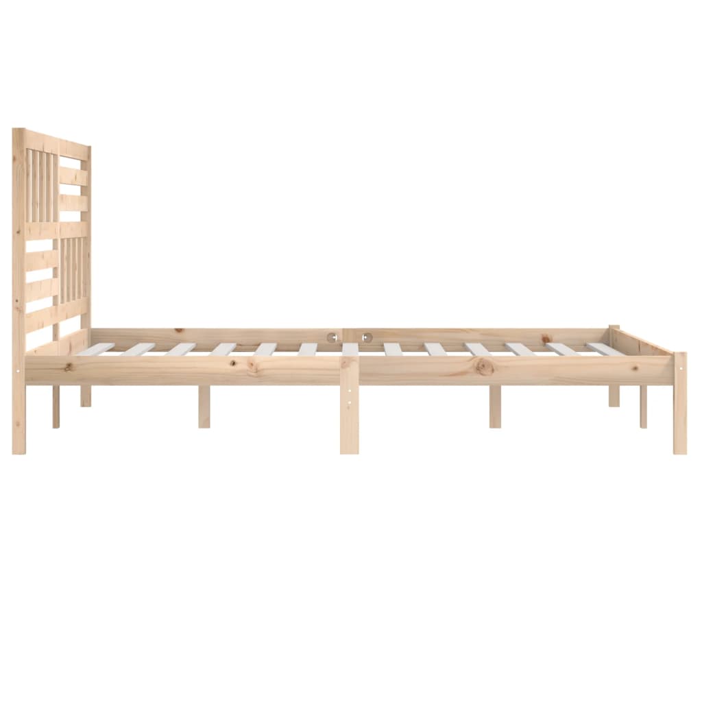 Natural Pine Solid Wood Bed Frame 200x200 cm - No Mattress