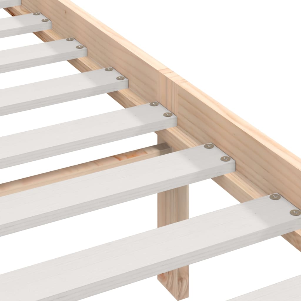 Natural Pine Solid Wood Bed Frame 200x200 cm - No Mattress
