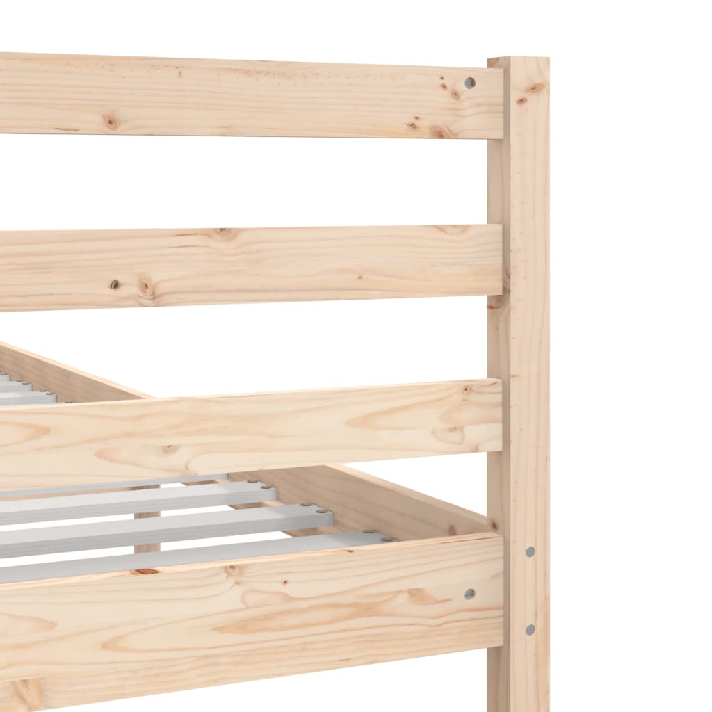 Solid Wood Bed Frame 140x200cm - Natural Finish, No Mattress