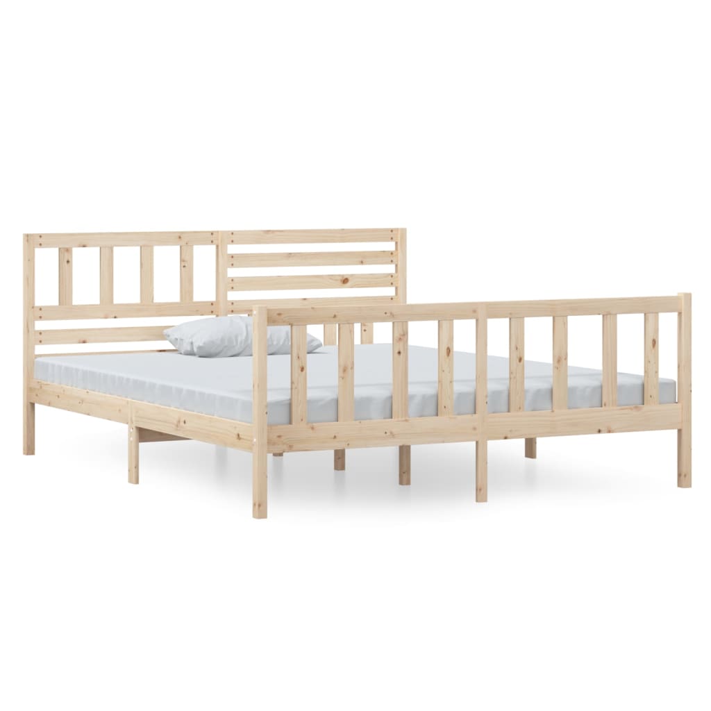 Solid Wood Bed Frame 140x190 cm - No Mattress | vidaXL 3101133
