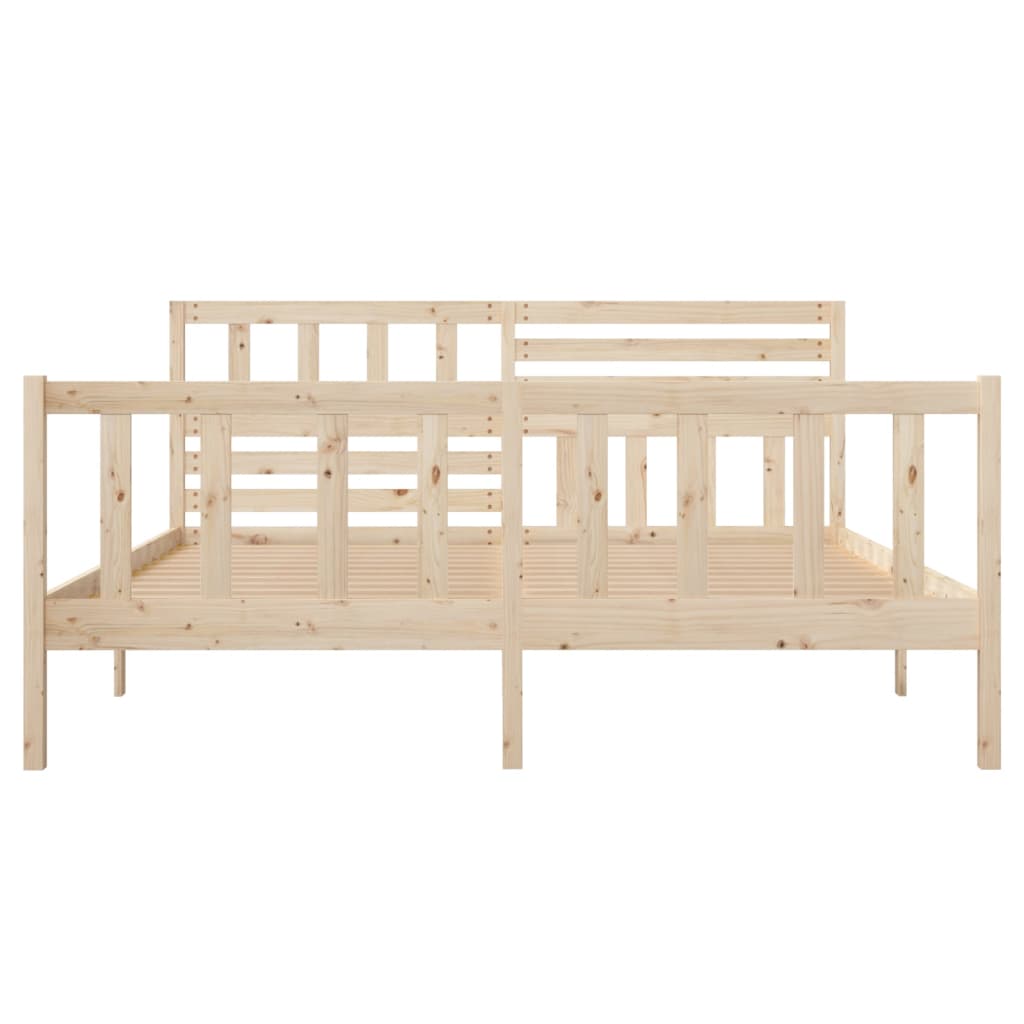 Solid Wood Bed Frame 140x190 cm - No Mattress | vidaXL 3101133