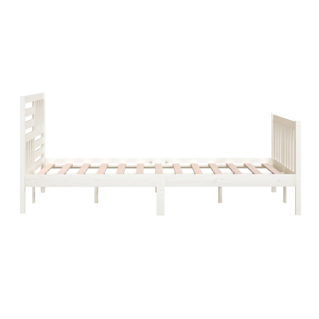 White Solid Wood Bed Frame 140x200 cm - vidaXL (No Mattress)