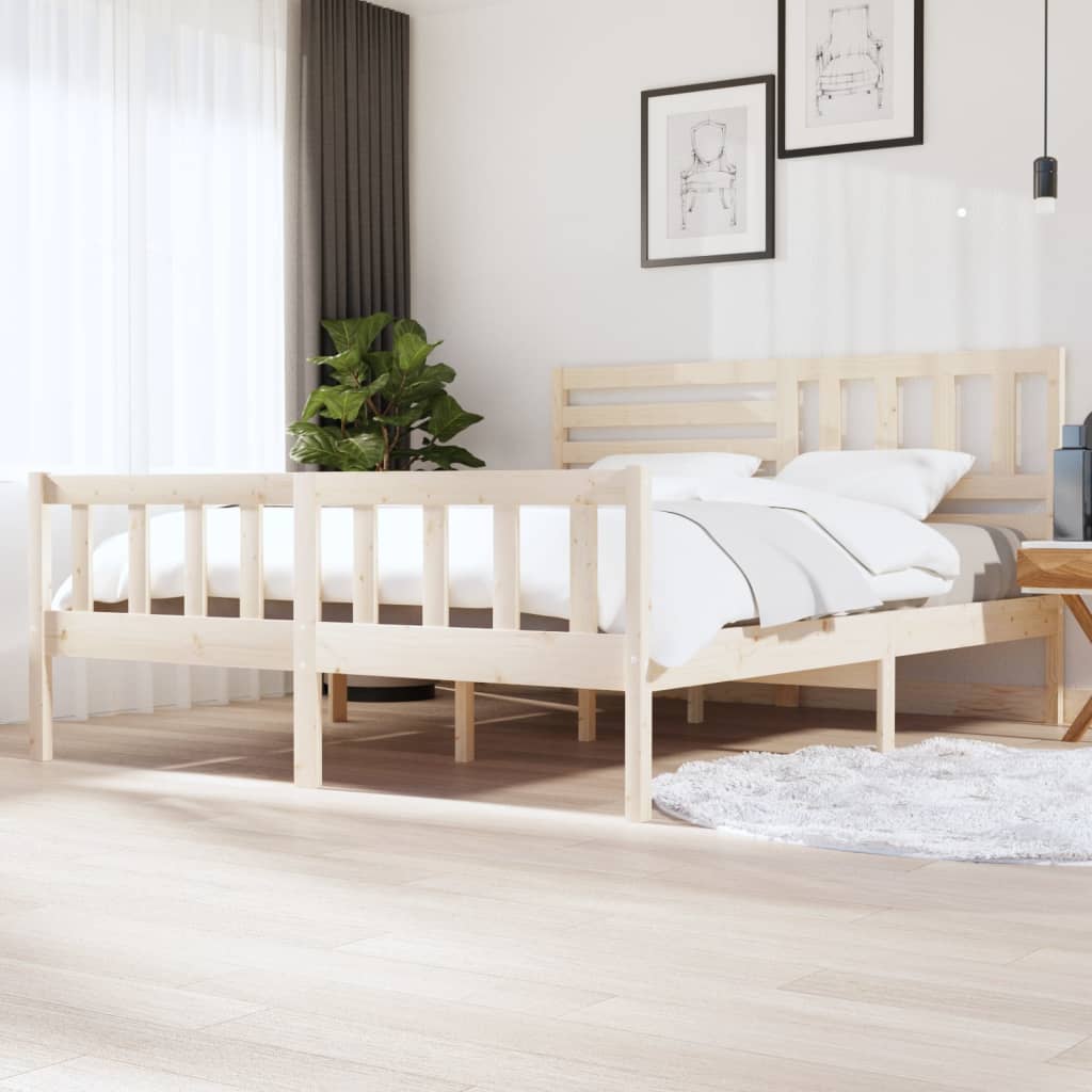 Solid Wood Super King Bed Frame - No Mattress Included
