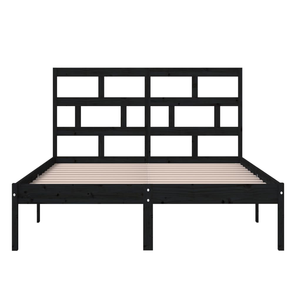 King Size Black Solid Wood Bed Frame - Mattress Not Included