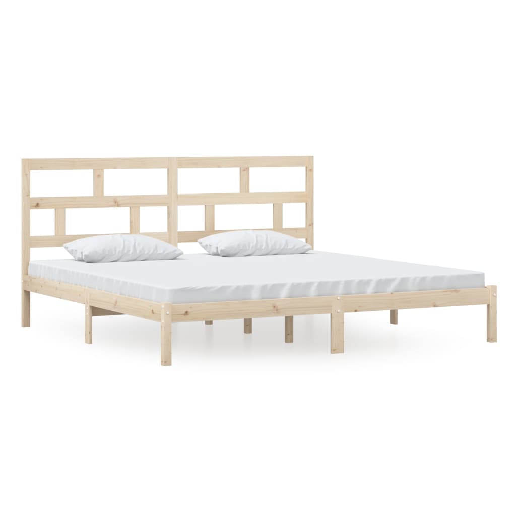 Solid Pine Wood Bed Frame 200x200 cm - vidaXL (No Mattress)