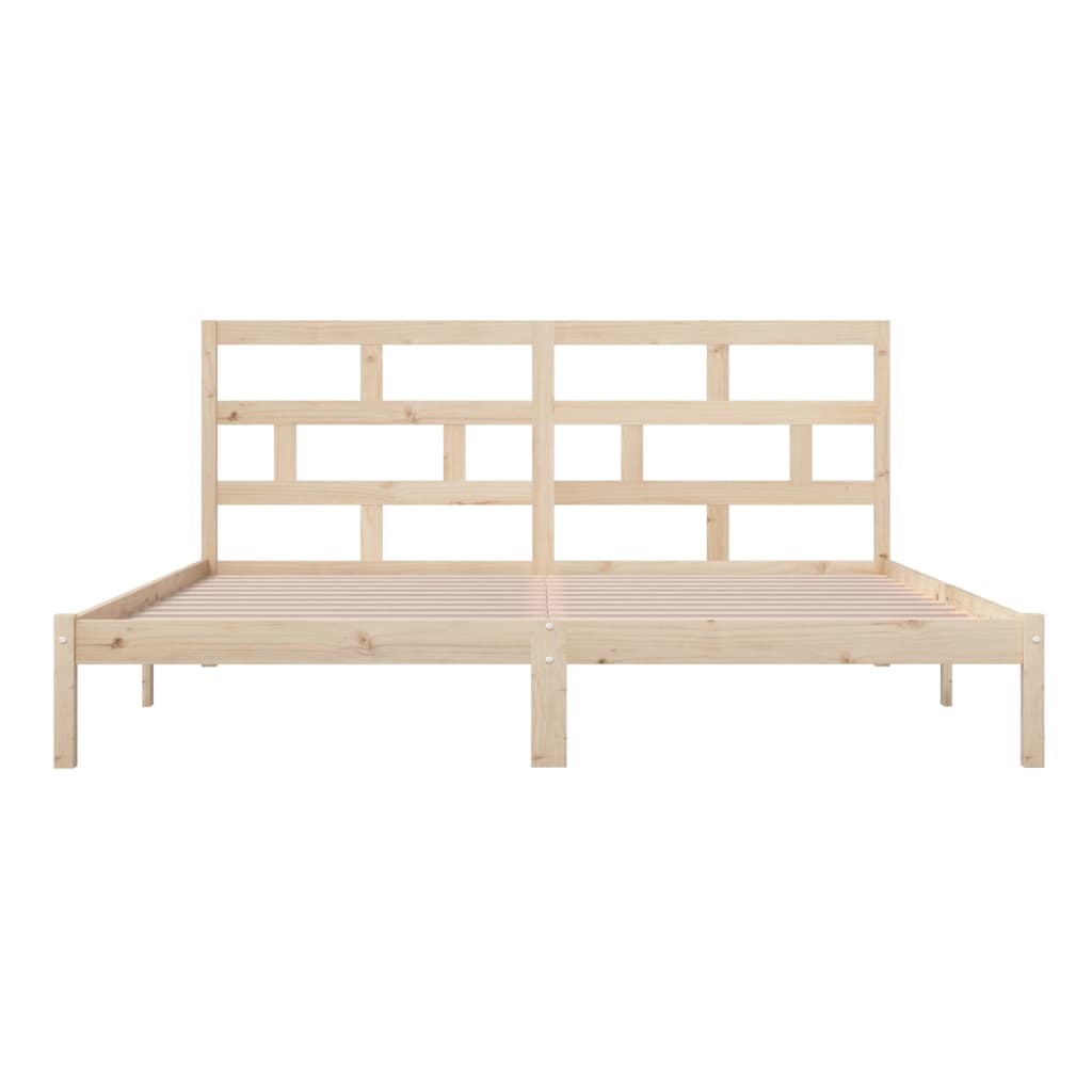 Solid Pine Wood Bed Frame 200x200 cm - vidaXL (No Mattress)