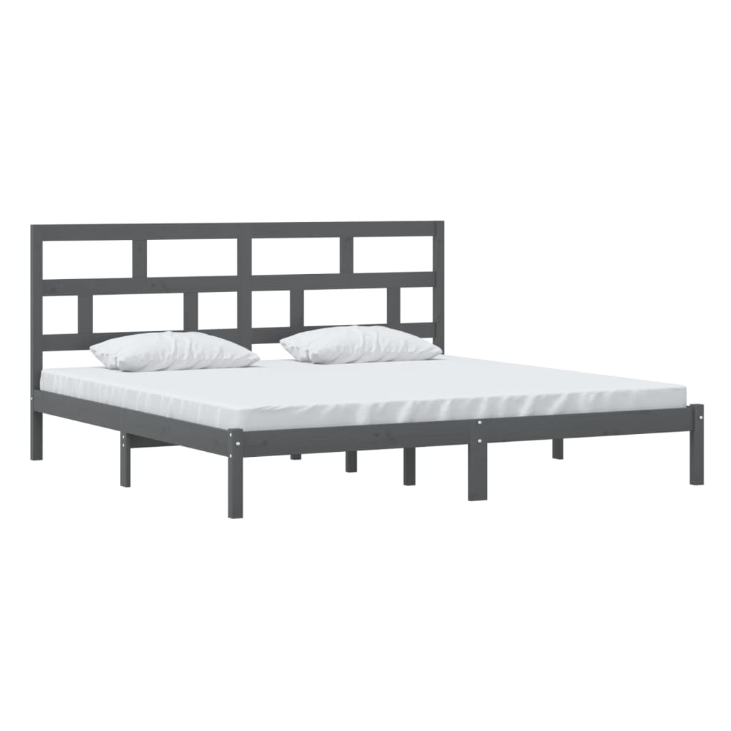 vidaXL Grey Solid Wood Pine Bed Frame 200x200 cm