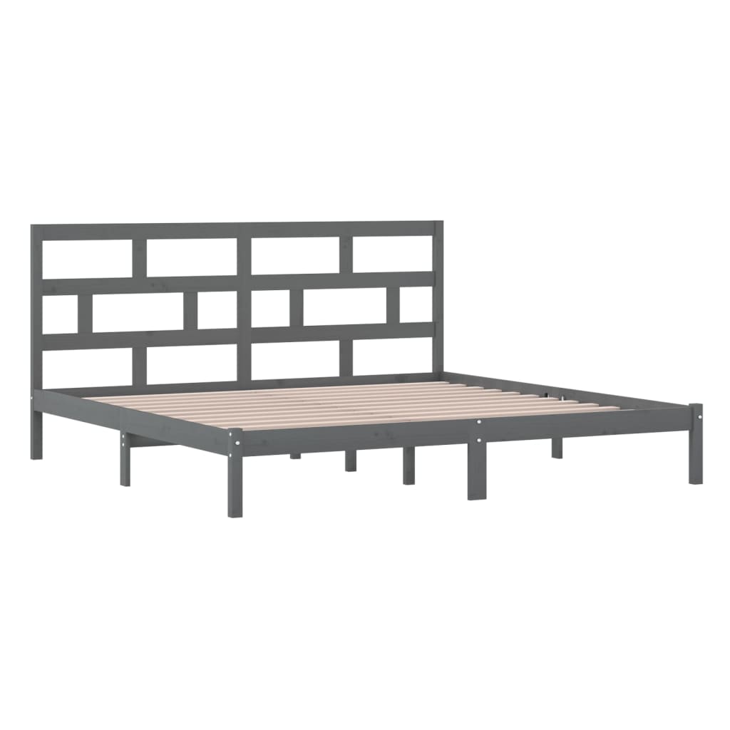 vidaXL Grey Solid Wood Pine Bed Frame 200x200 cm