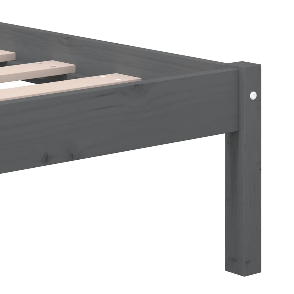 vidaXL Grey Solid Wood Pine Bed Frame 200x200 cm